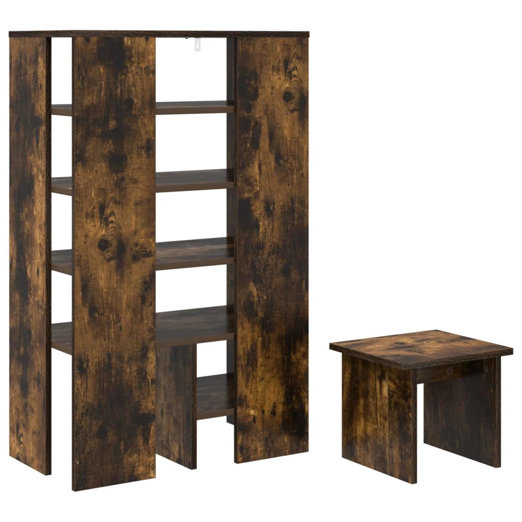 Mobile per scarpe 2 pcs Rovere fumé Legno multistrato 8000384