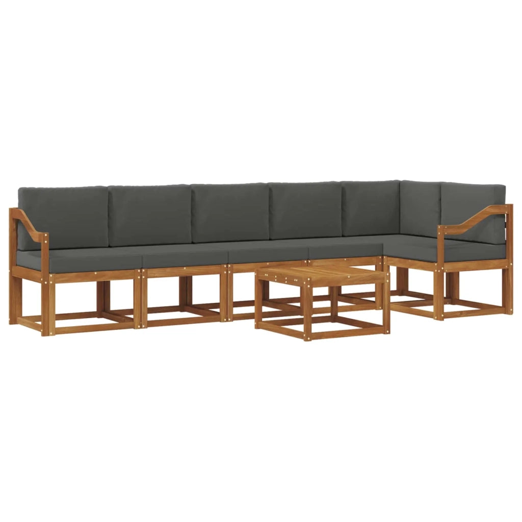 Set di divani da esterno con cuscino 7 pcs Naturale e Antracite 3366515
