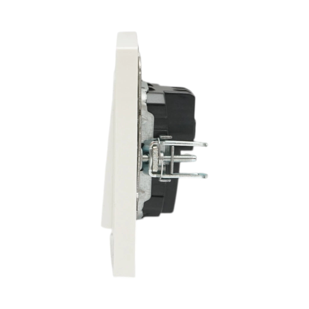 Interruttore semplice da incasso bianco 220V, 10AX, ABS 80x80mm