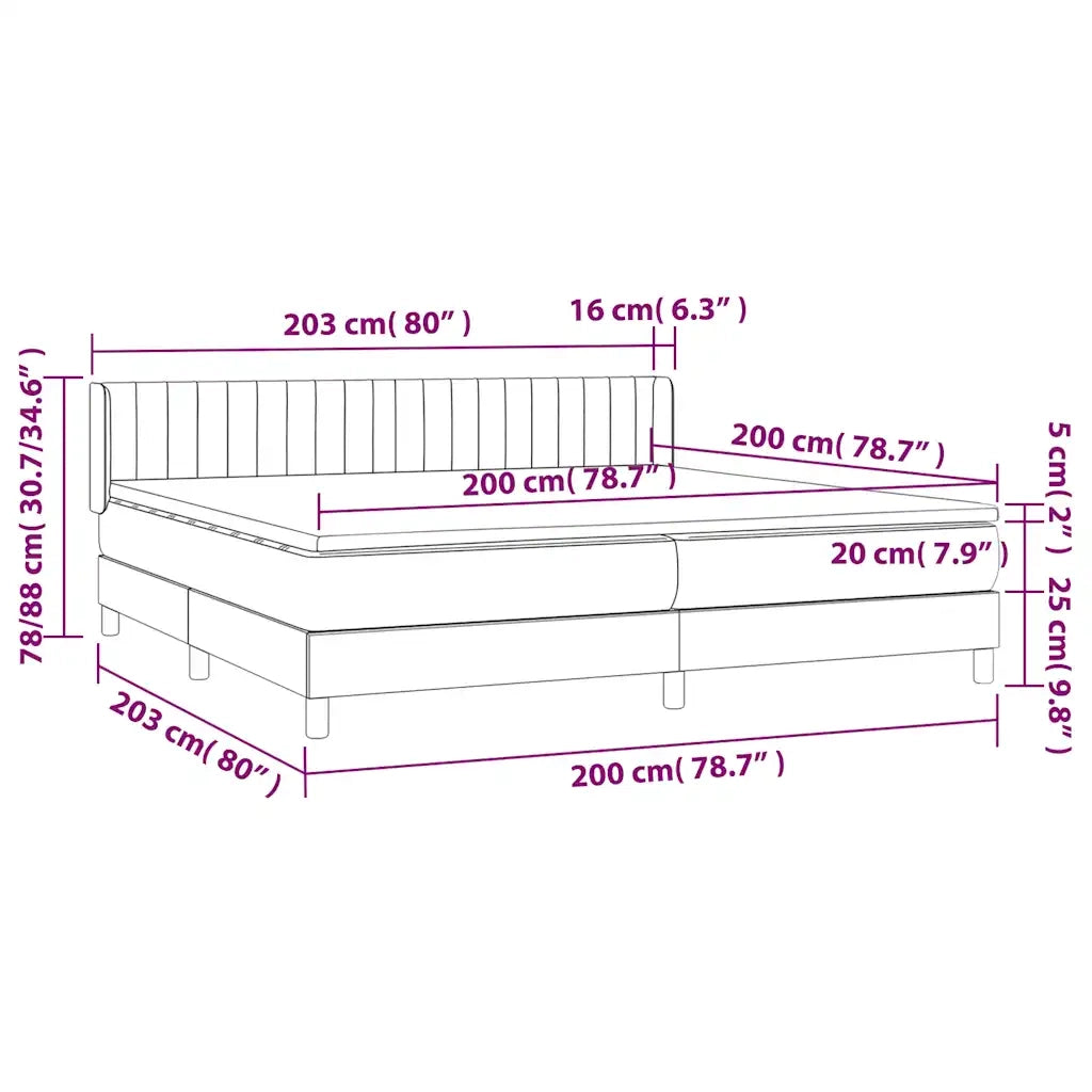 Giroletto a Molle con Materasso Blu Scuro 200x200 cm in Velluto 3131103