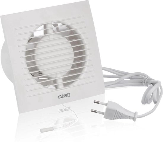 Ventilatore per bagno 125 mm cavo di alimentazione a vite bianco - ventilazione bagno, toilette e umidità