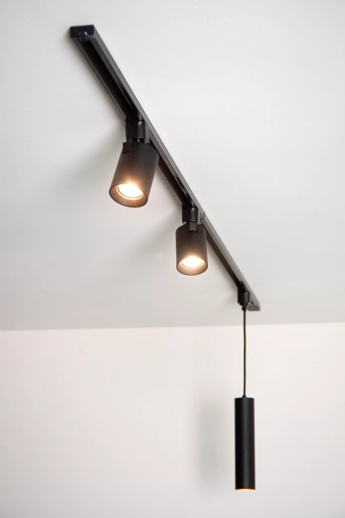 Faretto su binario orientabile nero GU10 5W Lucide