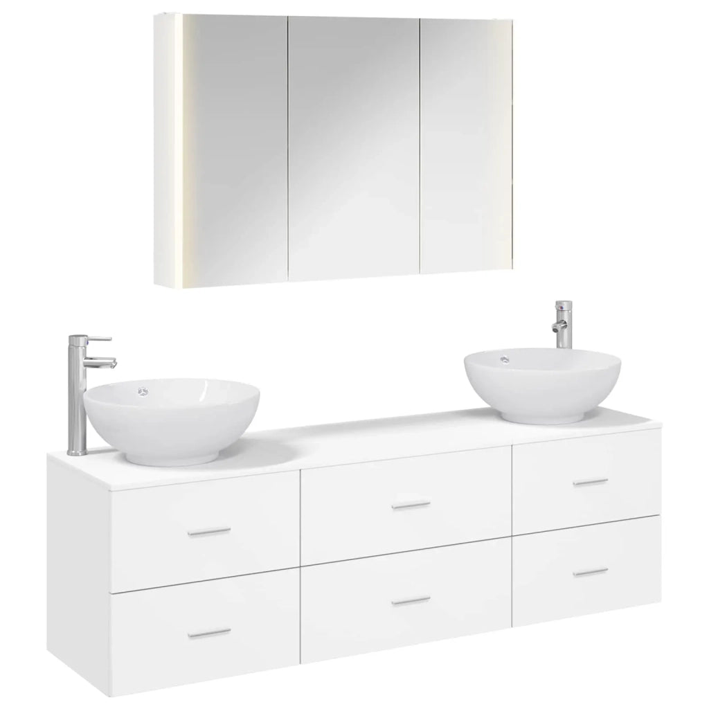 Set di mobili per il bagno 4 pcs Bianco 3406943