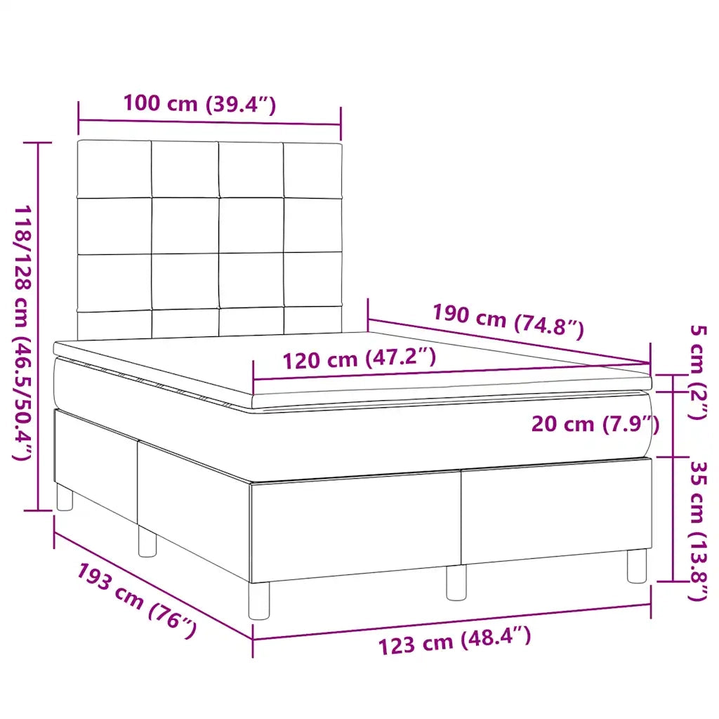 Giroletto a Molle con Materasso Blu 120x190 cm in Tessuto 3269936