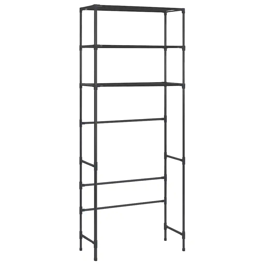 Scaffale per Lavatrice con 3 Ripiani Nero 69x28x169 cm CFW5683860
