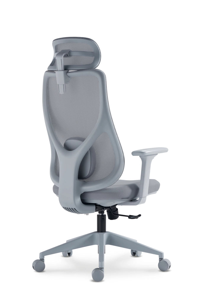 Sedia studio Hispanohogar altezza regolabile in tessuto gris