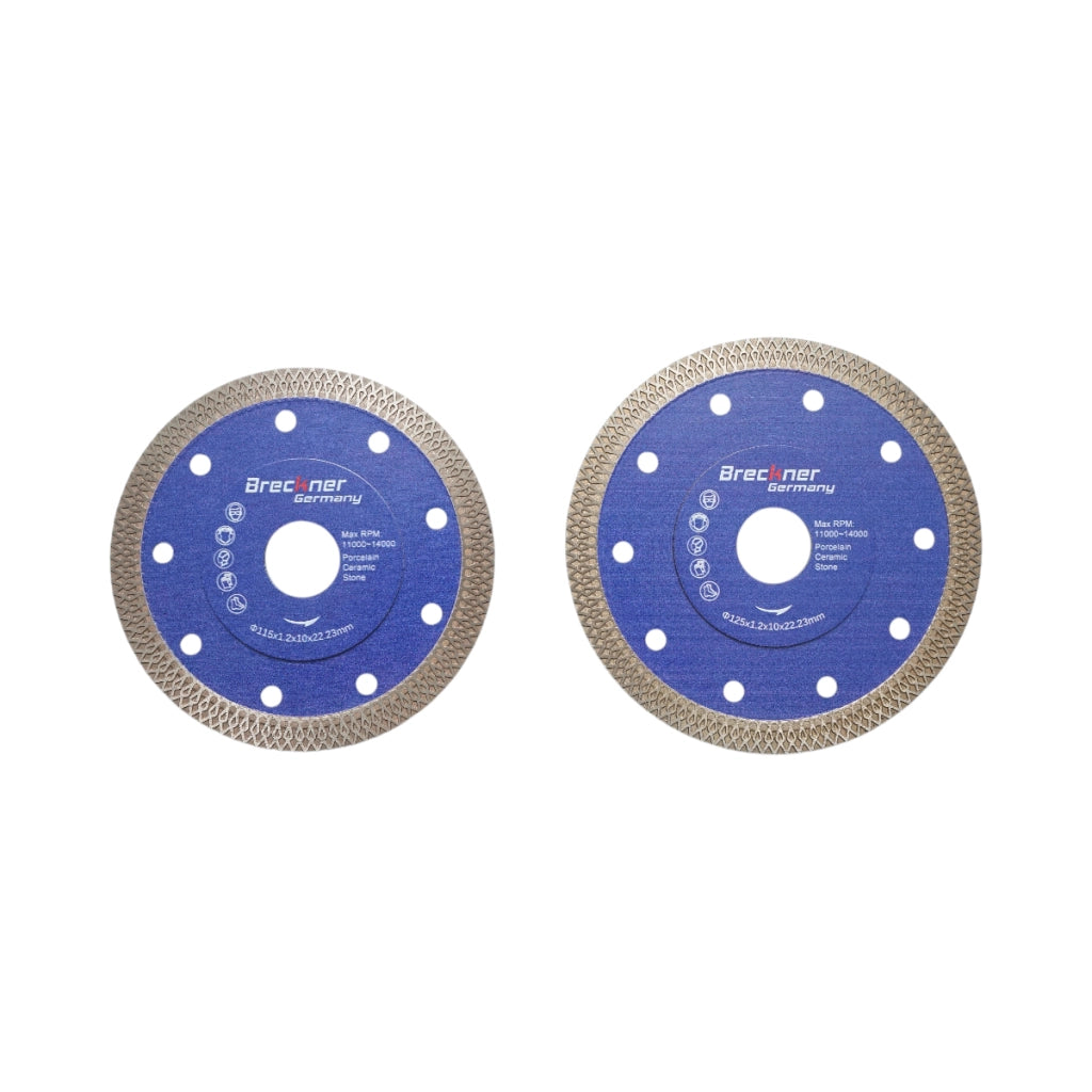 Set di 7 punte diamantate a corona da 10-68 mm, filettatura interna M14 + 2 dischi da 115 e 125 mm per piastrelle in ceramica, marmo e granito Breckner Germany