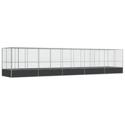 Voliera a gabbia con estensione in argento 1039 x 207 x 212 cm acciaio argento 02_0045643