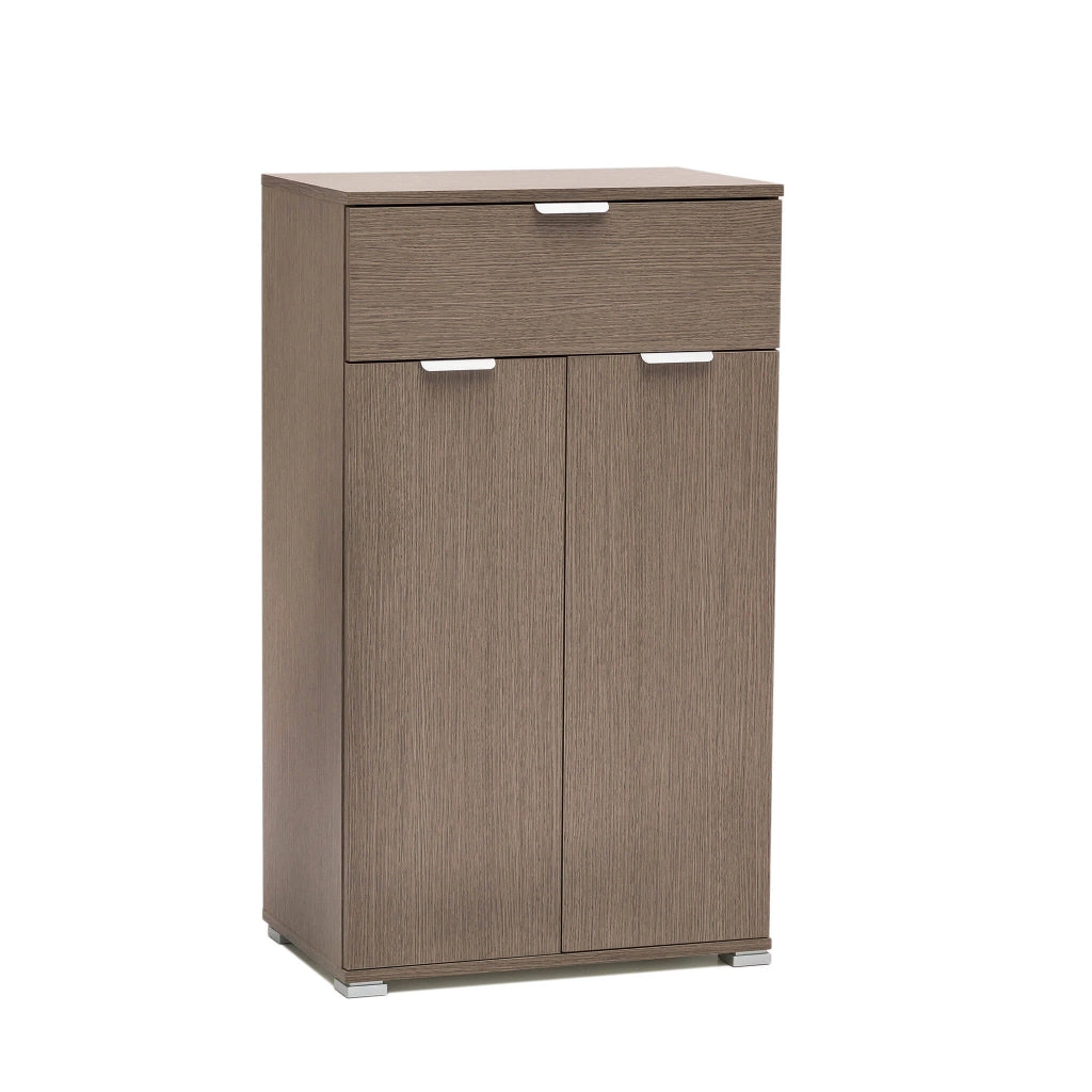 Armadietto da Bagno con due ante e un cassetto in Legno Composito cm 60x38x103 - SILAS