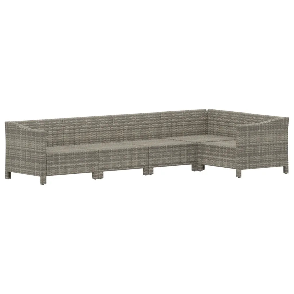 Set Divani da Giardino 5 pz con Cuscini in Polyrattan Grigio 3187274