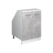 Mobile sottotetto Rion Calcestruzzo/Bianco 60 x 83.8 cm con 2 porte, carcassa 60 cm profondità Vicco