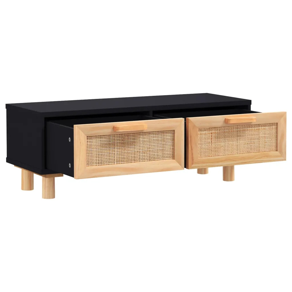 Tavolino Nero 80x40x30 cm Legno Multistrato e Massello di Pino 345622