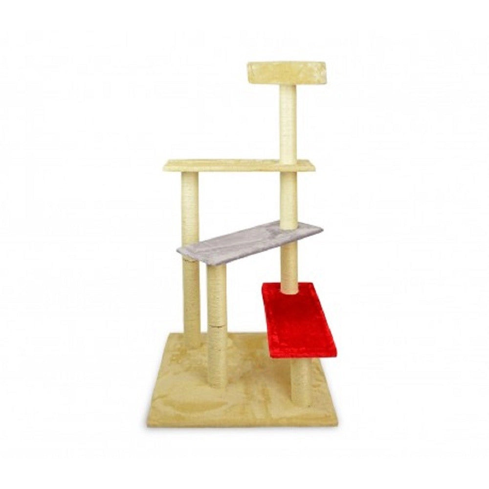 Trade Shop - Palestra Tiragraffi Per Gatti Gatto A Scala Con Colonne In Sisal 144 Cm -