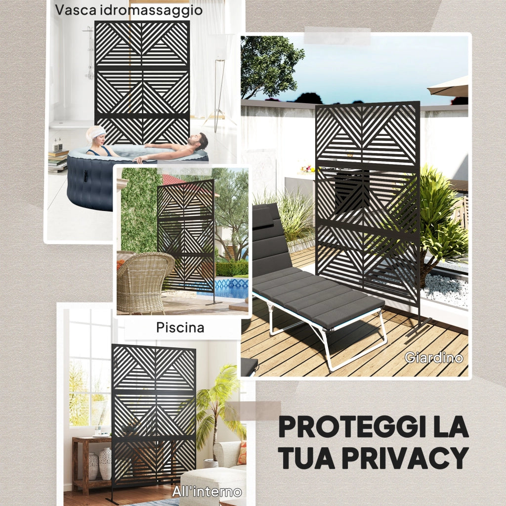 Divisorio da Giardino ¨C zephmum ¨C Nero 122x45x198 cm
