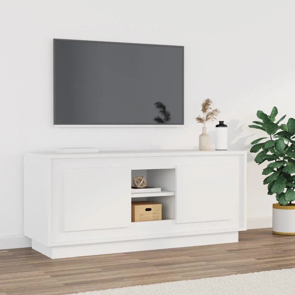 Mobile Porta TV Bianco 102x35x45 cm in Legno Multistrato 819860