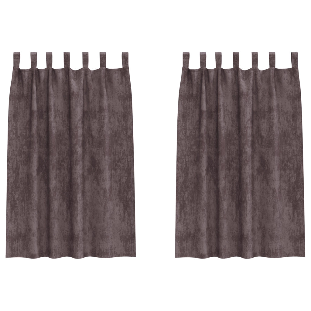 Tende 2 pcs con Passanti Marrone 175x140 cm