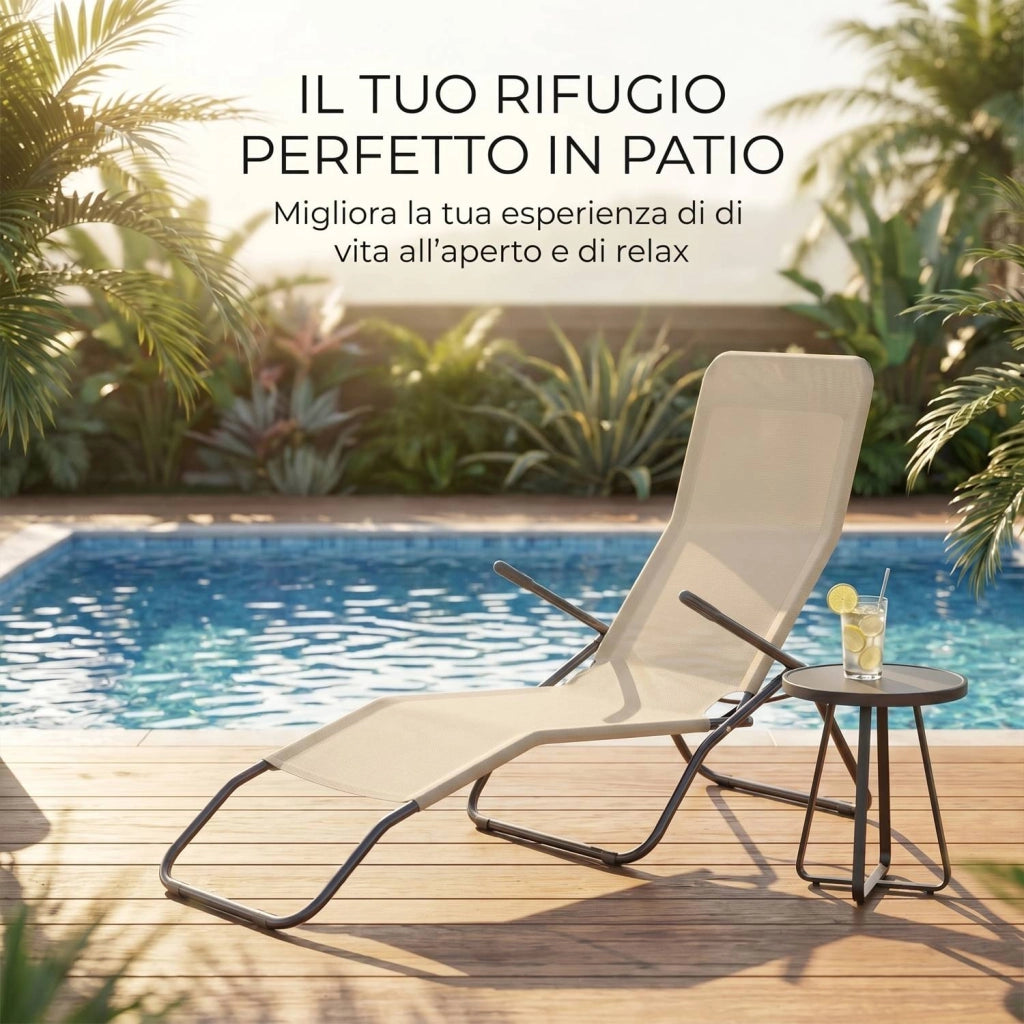 Marvin Lettino Basculante da Giardino Swing Sdraio Oscillante in Acciaio Telo Textilene Traspirante Relax Ergonomico per