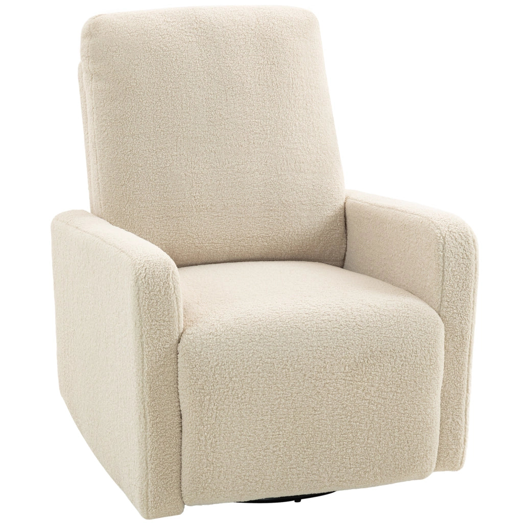 Poltrona reclinabile con poggiapiedi e girevole ¨C zephmum ¨C beige 76x94x100 cm
