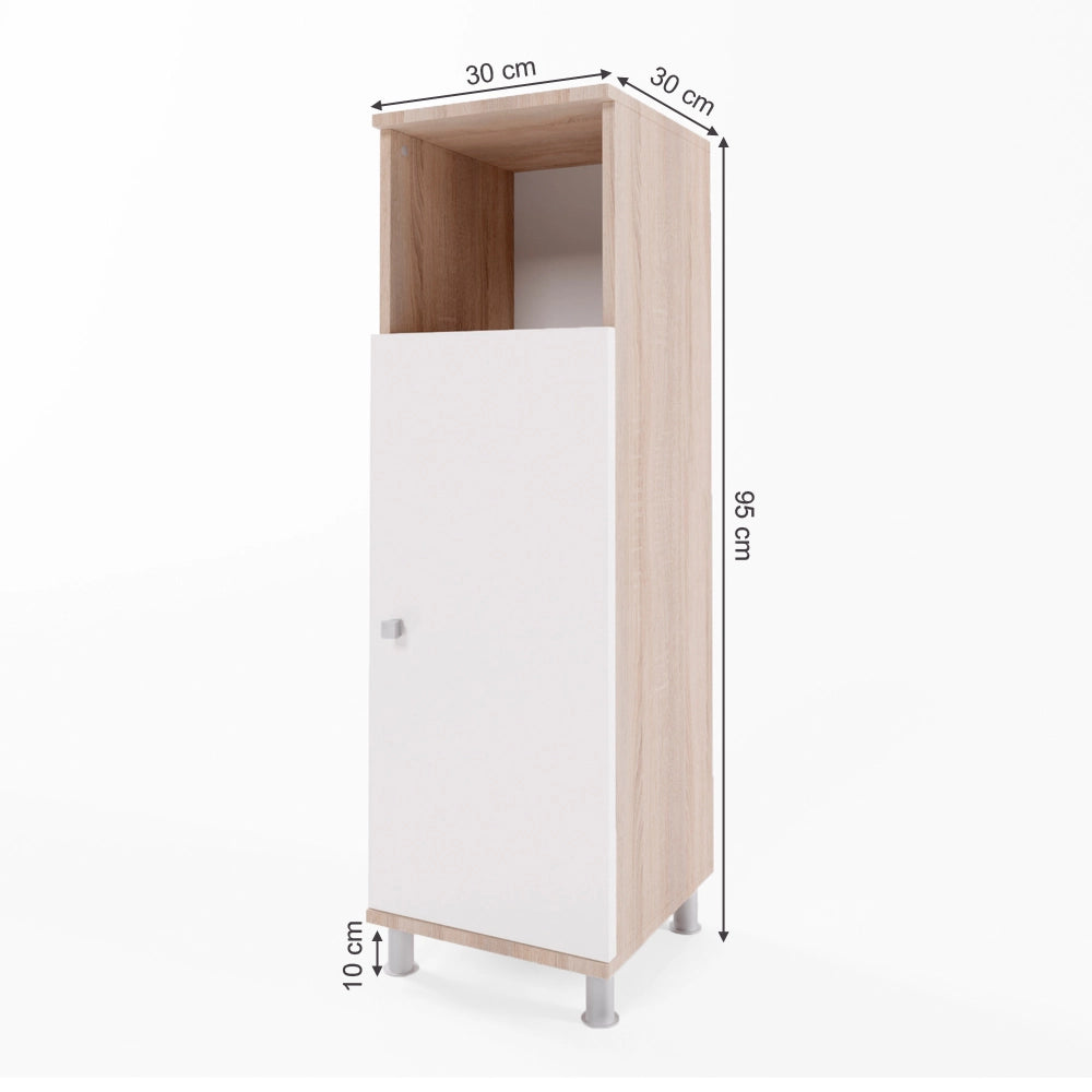 Vicco Mobiletto bagno Sonoma/Bianco 30 x 95 cm