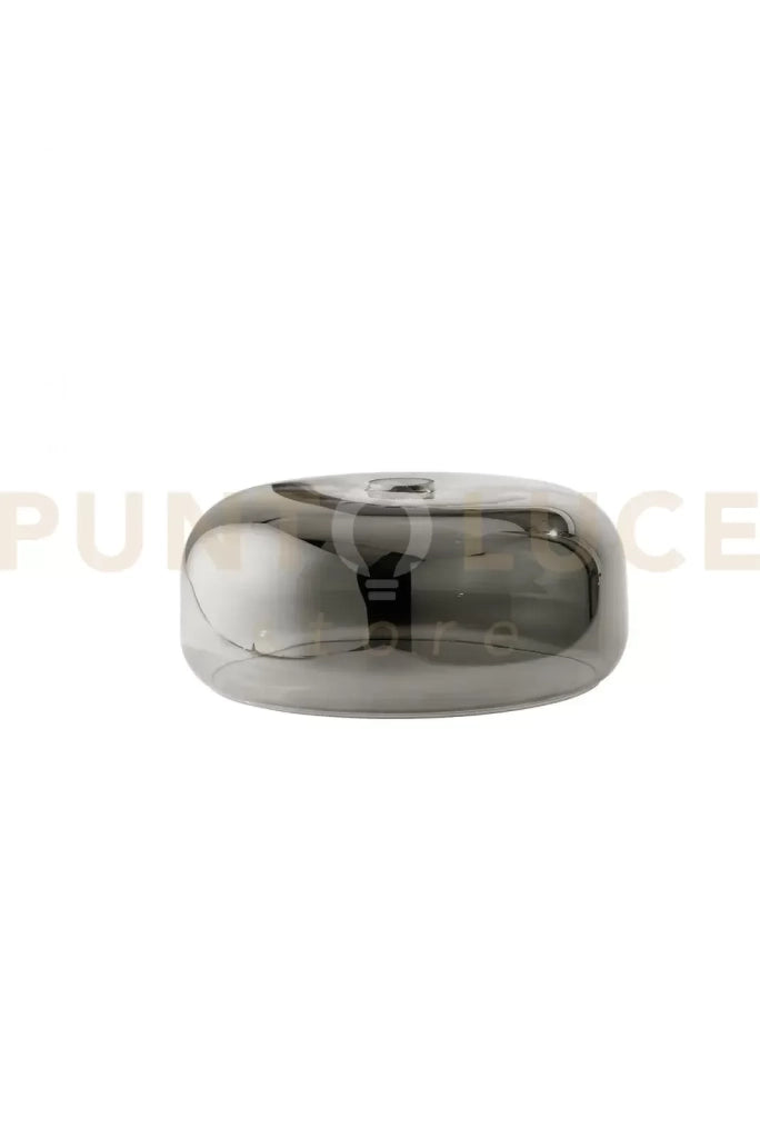 Vetro soffiato  fumé specchiato Anima con attacco E27 d.33cm h.14cm