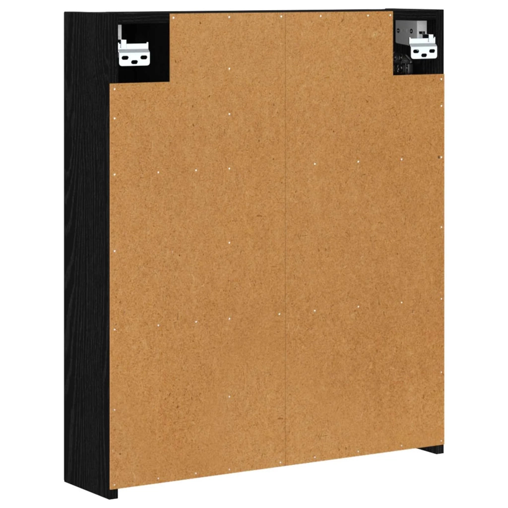 Mobiletto per specchio da bagno Rovere Nero 60 x 14,5 x 70 cm 889056