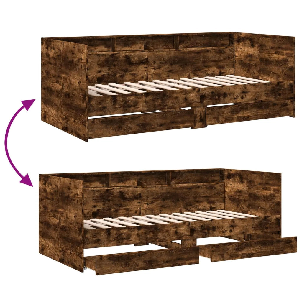 Telaio del letto con storage Rovere Fumo 80 x 200 cm 3429639