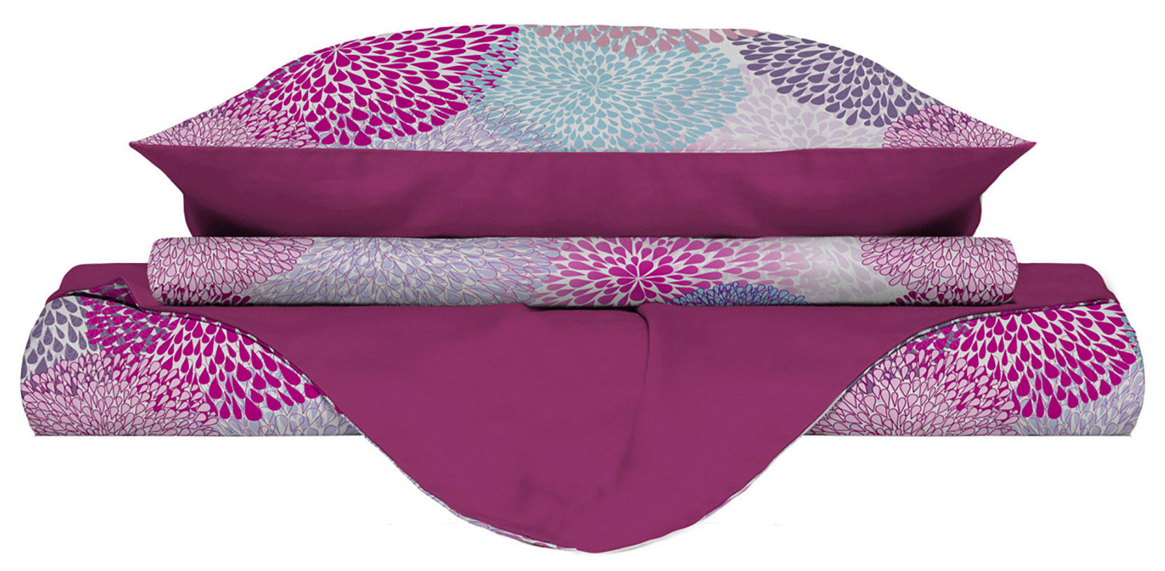 Copripiumino Singolo con Stampa sul Sacco e Federe Doubleface Soffioni