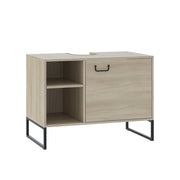 Vicco Mobiletto per lavabo Quercia/nero 80 x 60 cm con 2 scomparti aperti