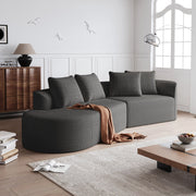 Divano in chenille moderno - Zephmum - Extra largo e profondo, 4 posti, con 4 cuscini decorativi