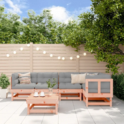 Set Divani Giardino 6 pz con Cuscini Legno Massello di Douglas