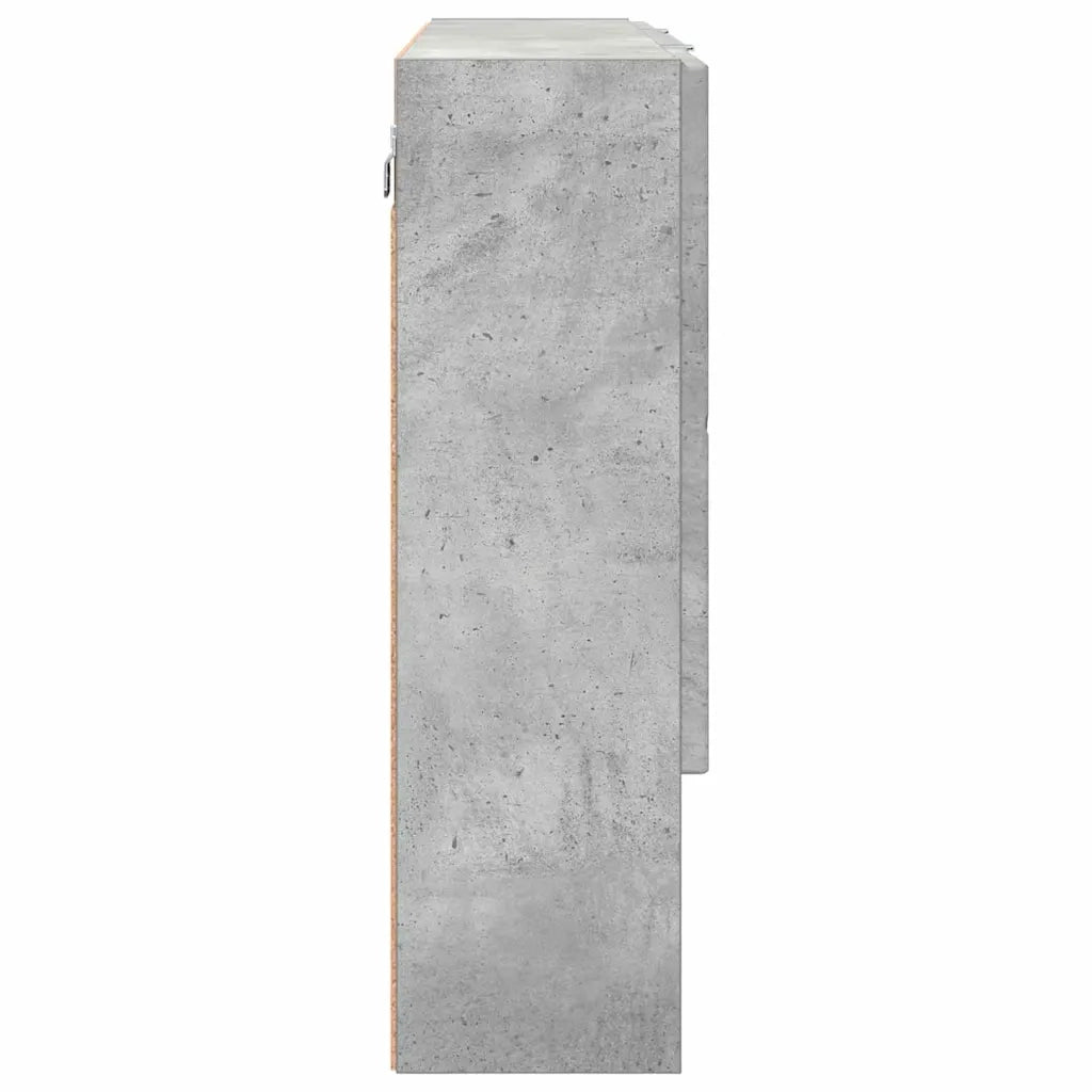 Mobiletto per specchio con porta Grigio cemento 80 x 17 x 55 cm 883357