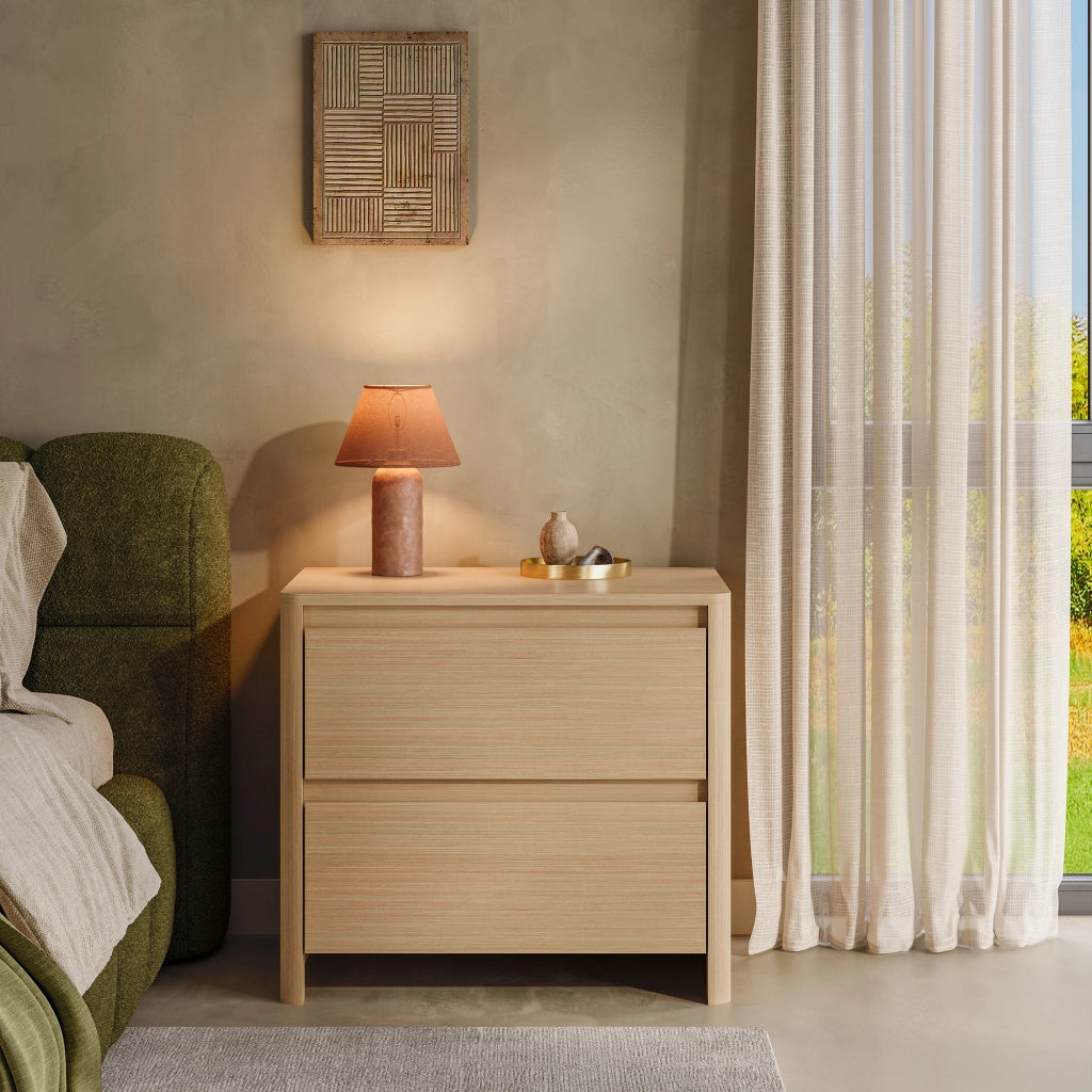 Set di 2 Comodini Takranmaa con 2 Cassetti 54x60x40cm Effetto Rovere [en.casa]