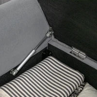 Panca Fondo Letto in Tessuto Vellutato con Spazio Portaoggetti e Braccioli, 126x48.5x57 cm, Grigio
