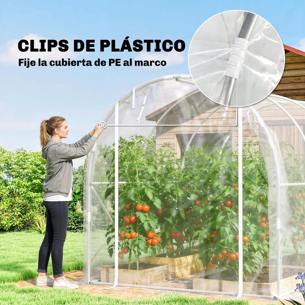 Serra Tunnel 3x2x2 m ¨C zephmum ¨C 2 Porte Arrotolabili, Struttura Acciaio, Copertura PE Anti-UV