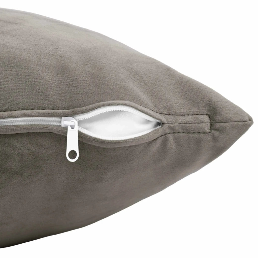 Cuscino con cuscino HEERLEN 6 pz Grigio Chiaro Velluto 925290