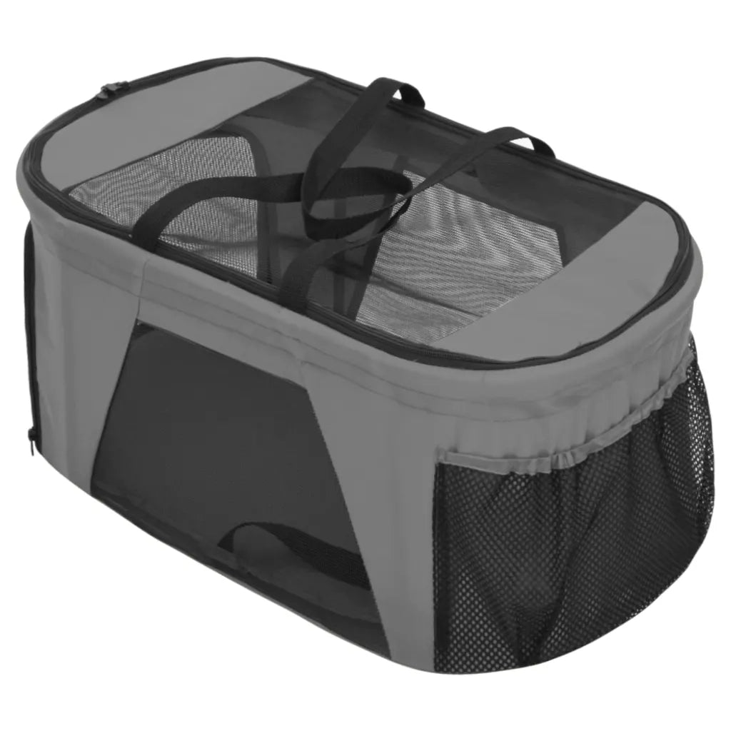 Passeggino Cani Pieghevole 2 Livelli Grigio 83x48x97cm Tessuto 172205