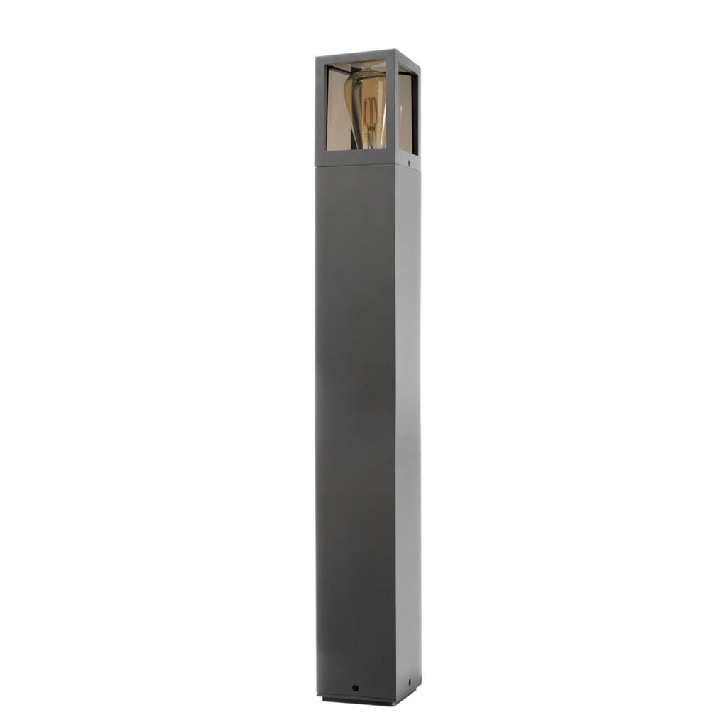 FACADO II ANGULAR Lampione da giardino lampada LED E27 IP65 palo luminoso moderno luce esterni sentiero viale 230V 65cm Grigio scuro diffusore fume'
