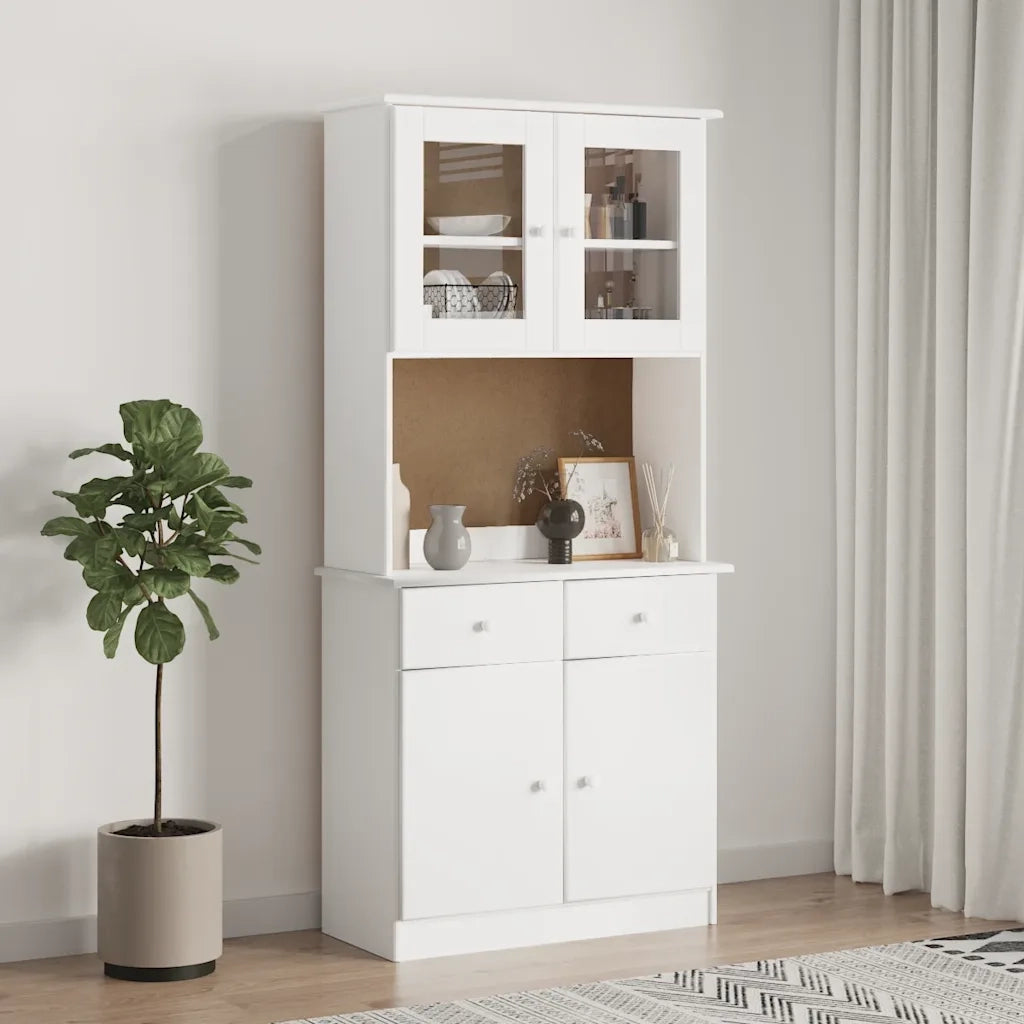 Piano Comò ALTA Bianco 77x30x92 cm in Legno Massello di Pino 353946