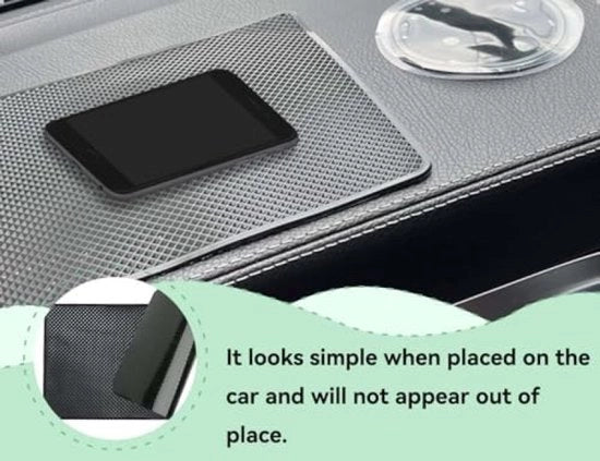 Mat di Protezione Antiscivolo per Pannello di Controllo dell'Automobile - Nero Silicone