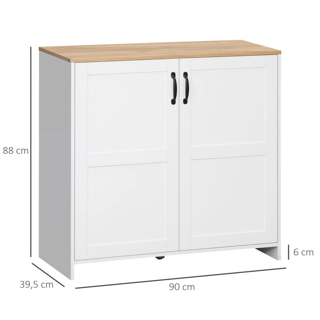Credenza da cucina con 2 ante e 2 ripiani regolabili ¨C Zephmum ¨C 90x39.5x88 cm