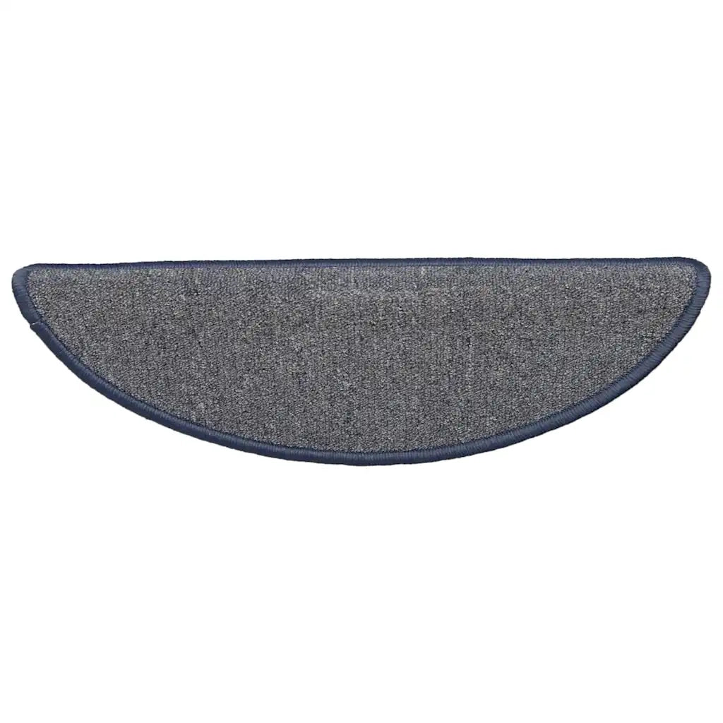 Tappetini per scale 30 pz | Gradini per Scale 56x17x3 cm grigio chiaro e blu semicircolari