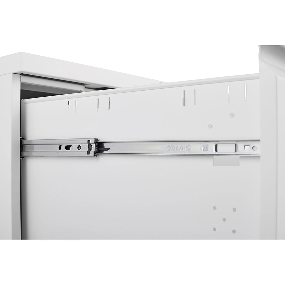 Archivio metallico mobile a 2 cassetti con serratura - Xylo - 25,6 pollici di altezza, bianco