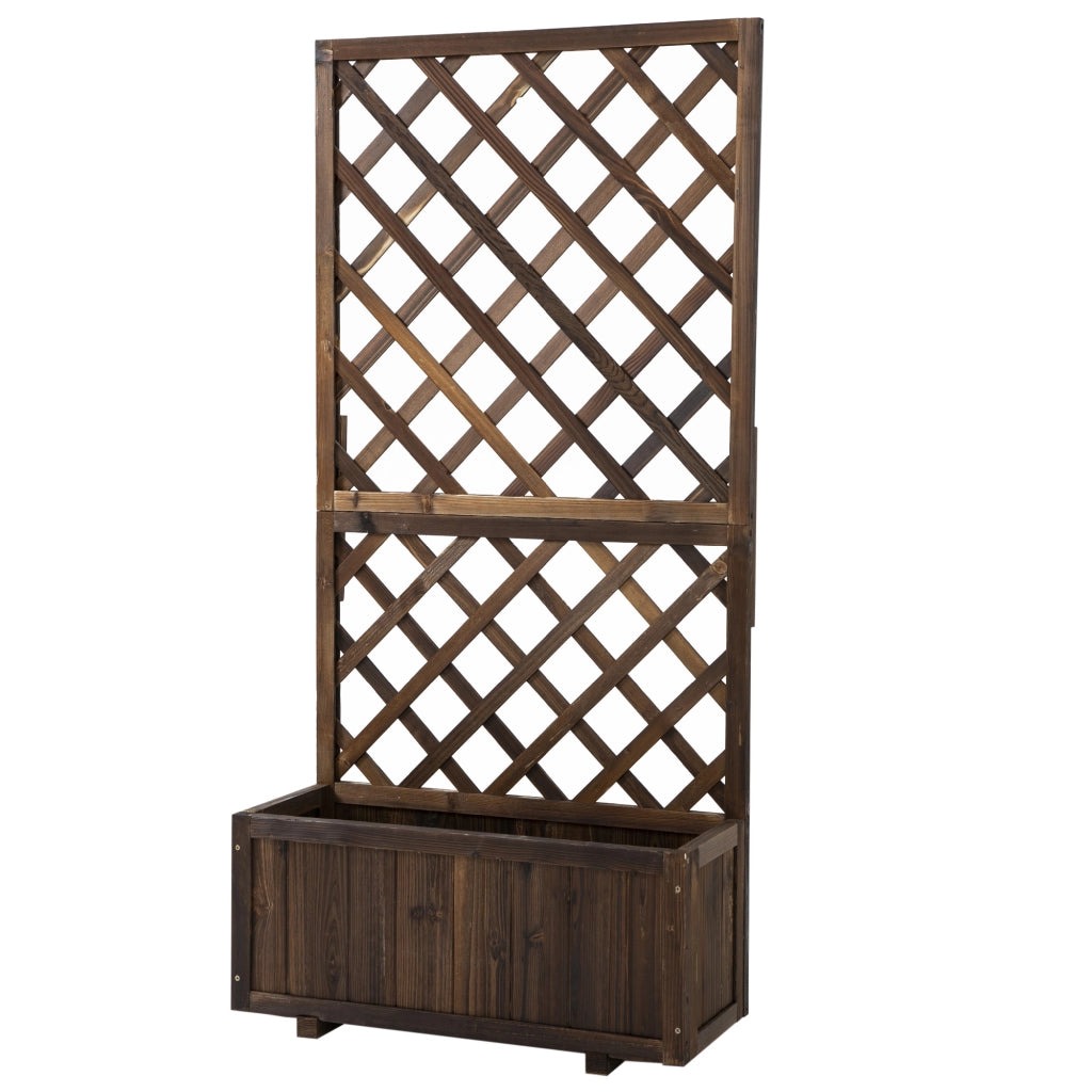 Fioriera con Griglia su Piedistallo ¨C Minimal ¨C 72.5x31.5x149.5 cm Legno di Pino