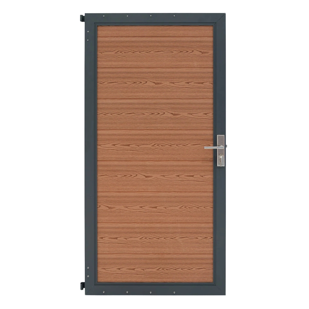 Porta da Giardino Ecolegno Marrone 90x180cm con Serratura e Maniglia
