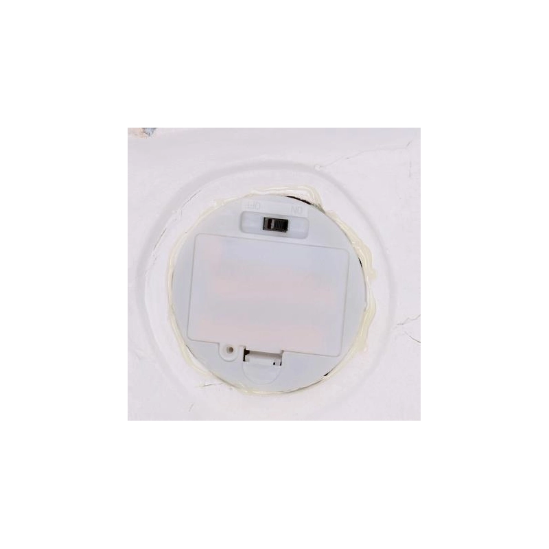 Babbo natale led resina con bimba rossocm40x26h15