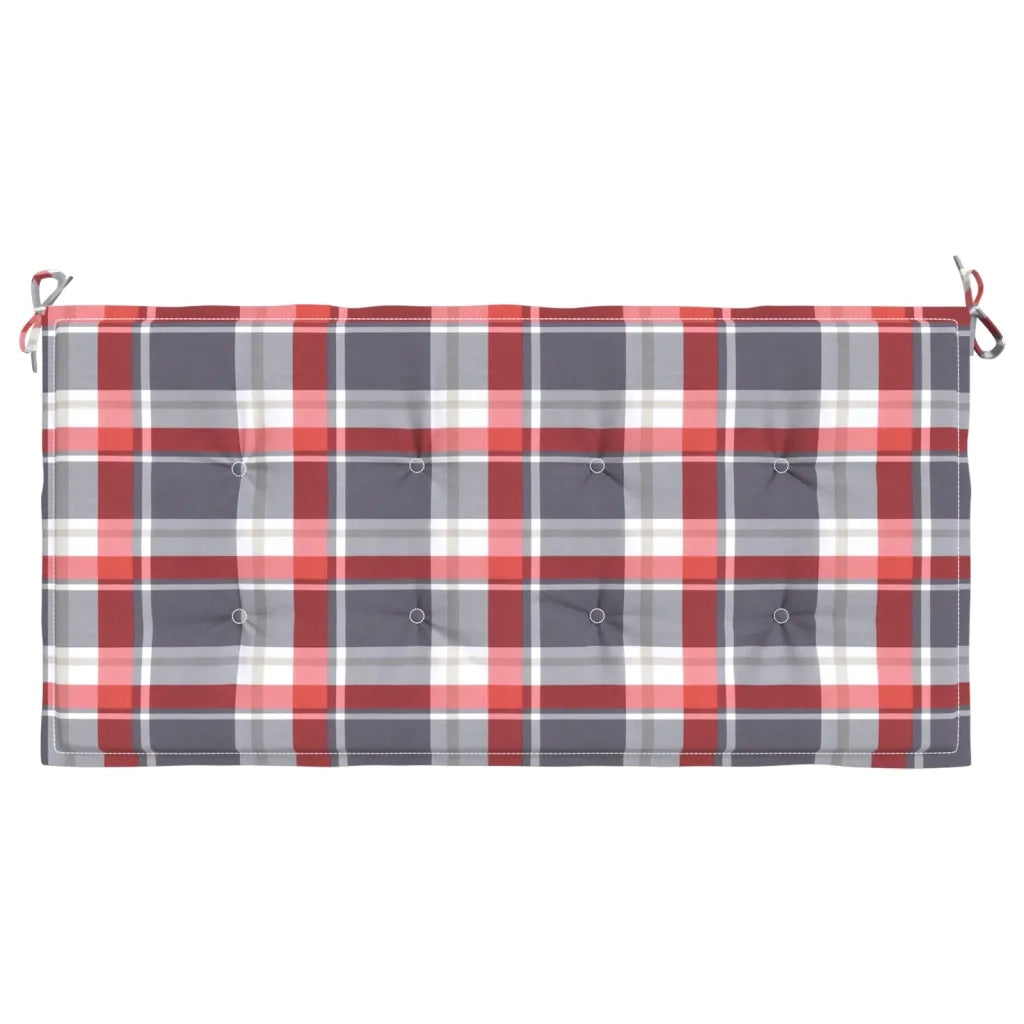 Cuscino per Panca a Quadri Rossi 100x50x3 cm Tessuto Oxford 314078