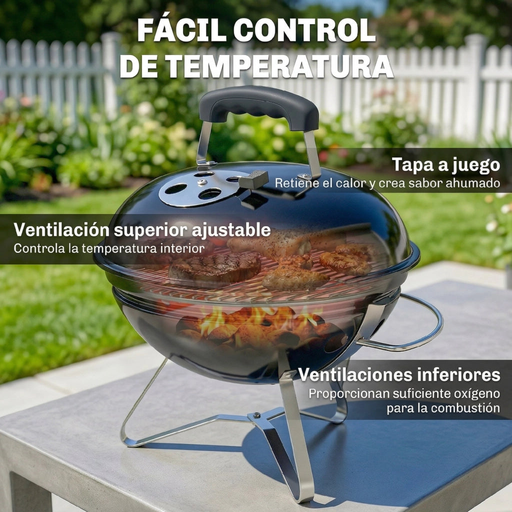 Barbecue a Carbone Portatile ¨C zephmum ¨C Nero ?41x44 cm