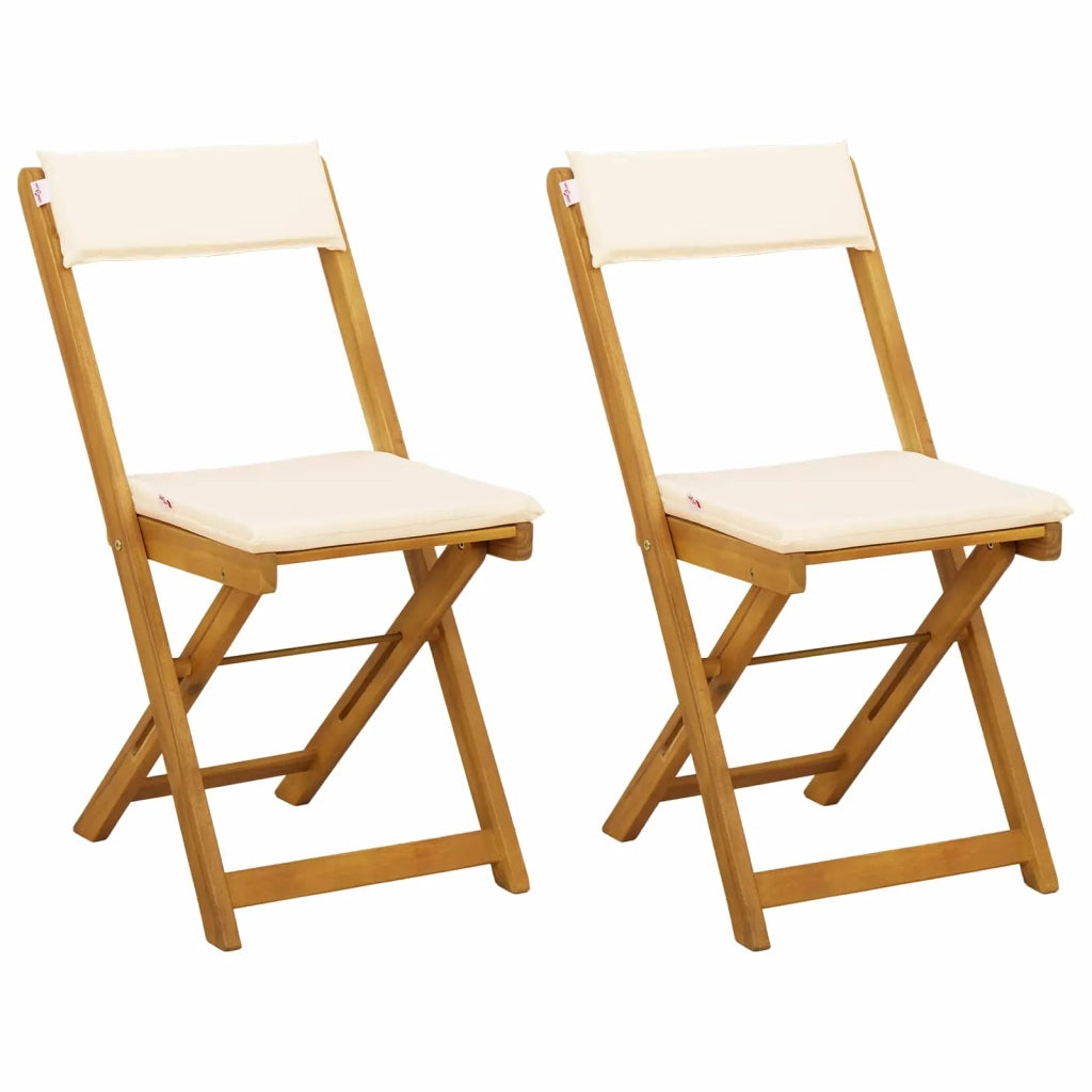 Sedie Bistro da Giardino 2 pcs Bianco Crema 40 x 53 x 80 cm 42028094
