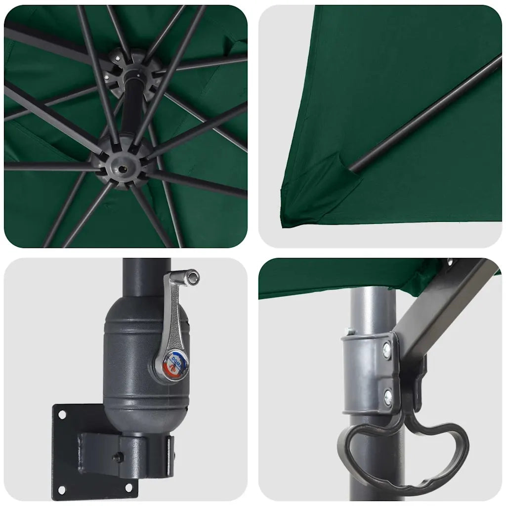 Ombrello da giardino-Ombrellone da spiaggia Verde 248,5 x 247,5 x 160 cm 151701