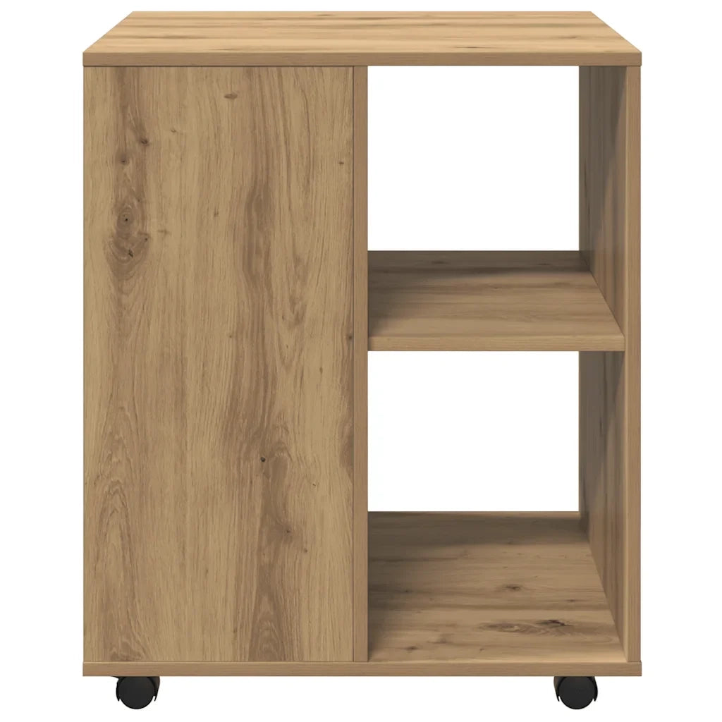 Mobile contenitore da ufficio su ruote 60 x 53 x 72 cm design moderno con rotelle legno di rovere ingegnerizzato realizzato artigianalmente 02_0050904